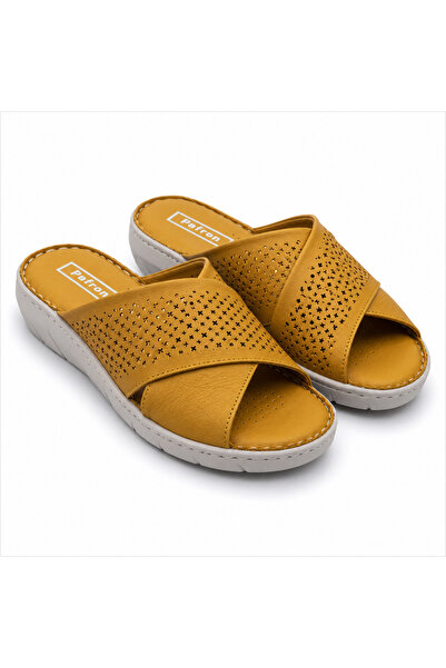 PATRON SHOES نعال نسائية من الجلد الطبيعي، نعل طبي، تصميم أنيق ومريح للاستخدا...