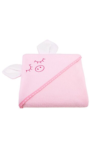 Bocioland Terry Cotton towel for children Pink Piggy 80x80 cm, embroidered ho...