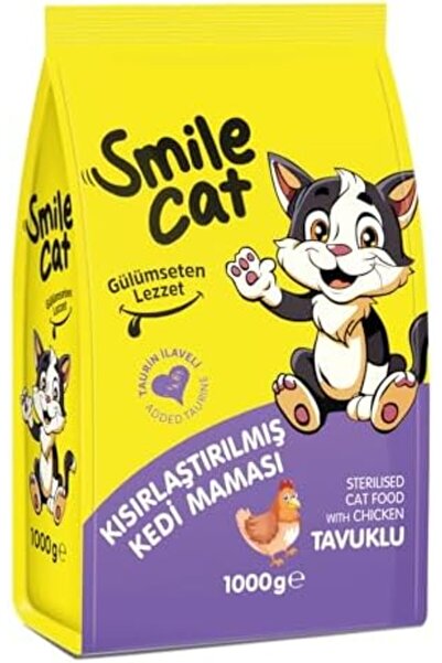 Yıldızan zkra shop Smile Cat Yetişkin Kısır Kedi Tavuklu 1 kg Kuru Mama 1053162