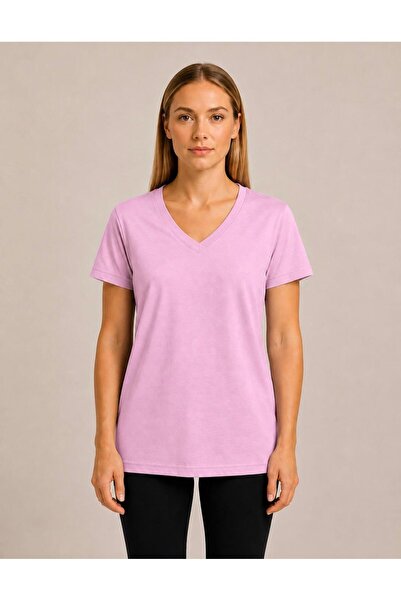 AXXEL Women's Candy Pink Short Sleeve Cotton Oversize Comfortable Cut T-Shirt...