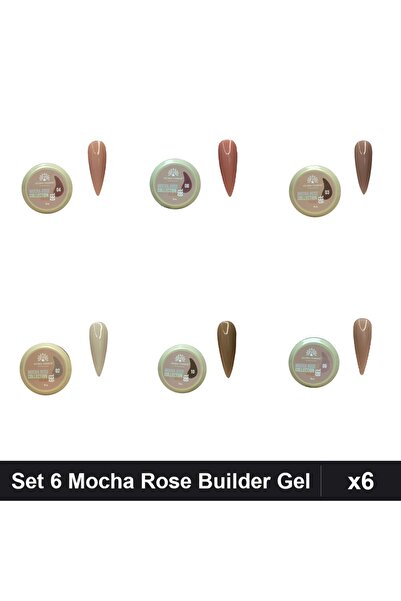 global fashion Pachet 6 Mocha Rose Builder Gel 15g - Nr.02 Nr.03 Nr.04 Nr.06 ...