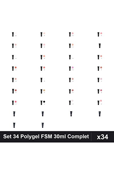 FSM Set 34 Polygel 30ml - Nr.01-13, Nr.14-33 - Construcție Unghii
