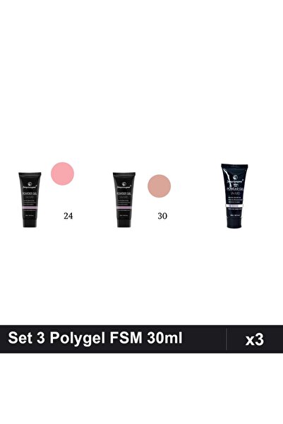 FSM Set 3 Polygel 30ml - Nr.24, Nr.30, Nr.23 - Constructie Unghii