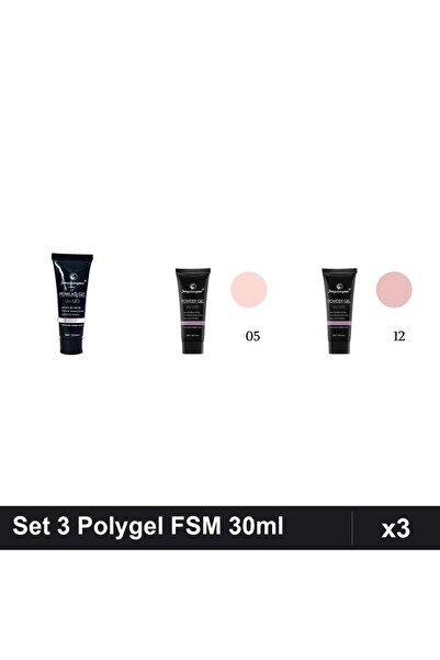 FSM Set 3 Polygel 30ml - Nr.17, Nr.05, Nr.12 - Constructie Unghii