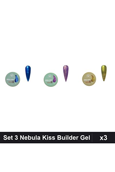 global fashion Set 3 Nebula Kiss Builder Gel 15g - Nr.16, Nr.08, Nr.14
