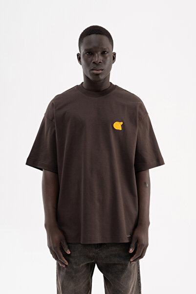 Machinist Tricou oversize interlock cu imprimeu minimalist pentru bărbați, ma...
