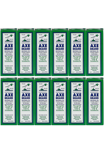Axe Brand زيت عالمي لتخفيف البرد والصداع بسرعة 28 مل (عبوة من 12 قطعة)