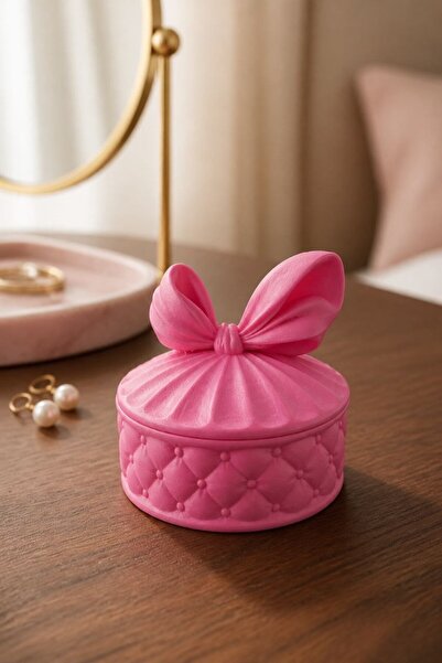 novaPrint Decorative Jewelry Box with Bow Detail – Covered Storage Box for Je...