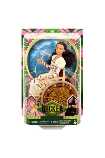 Mattel Games Lalka modowa Nessarose răutăcioasă pe scaun cu rotile