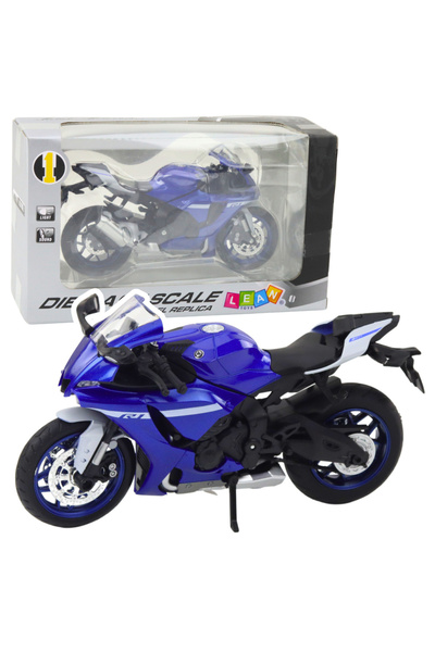 LeanToys Motocicletă metalică cu funcții de iluminare și cameră, la scară 1:12