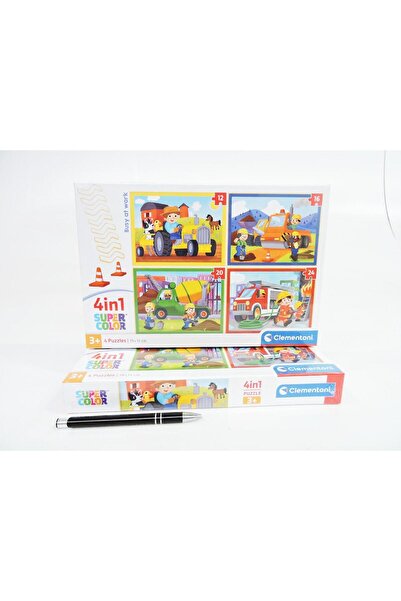 CLEMENTONI Puzzle 4 în 1 Super Colorat Ocupat la Muncă