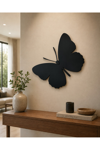 Ghaith Store لوحة جدارية الفراشة السوداء مودرن. ثلاثية الأبعاد بتصميم فاخر