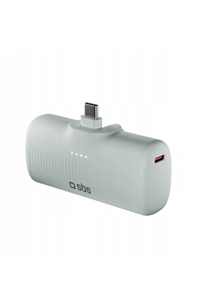 SBS Powerbank Mobile EcoPower* 5000 mAh 10W cu port USB-C încorporat gri