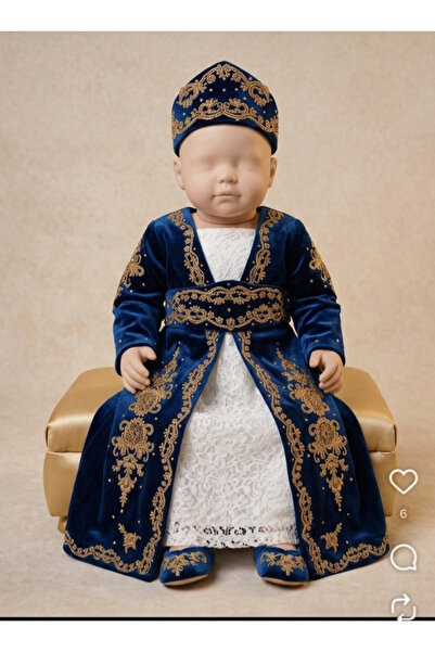 Kaya Hediyelik 6 aylik lacivert Gold Dantelli kaftan