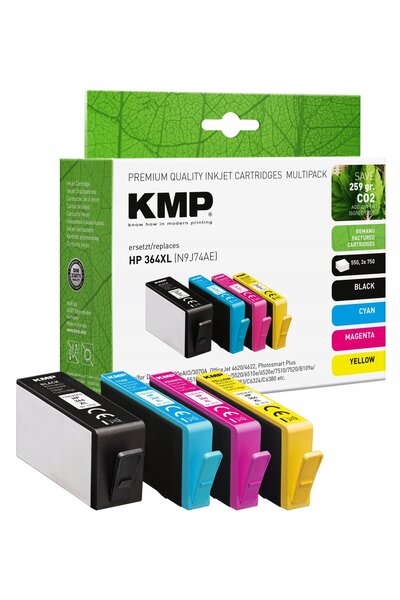 KMP Cartuș HP Nr.364XL N9J74AE negru, magenta, galben, verde, recondiționat