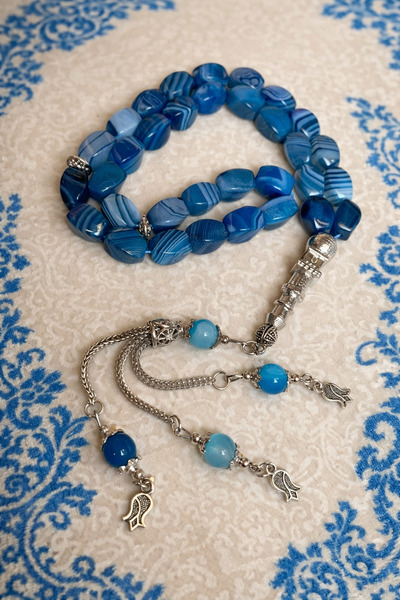 KINZ AL-HADAYA Agate Prayer Beads 33 Beads