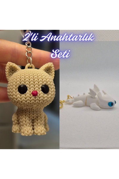 3DAtölyeMaker Cream Knitted Patterned How to Train Your Dragon and White Drag...