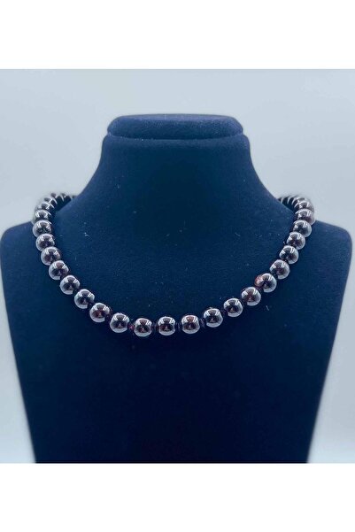 LADIN DOGALTAŞ Lal Garnet Natural Stone Necklace 8 mm Sphere Cut