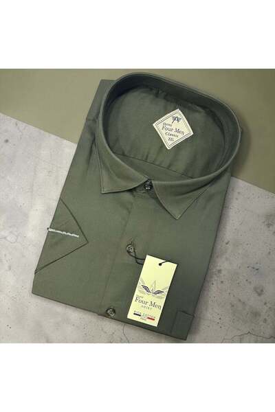EREN STYLE Linen Classic 100% Cotton Short Sleeve Anti-Sweat Shirt