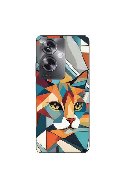 OEM Husa compatibila cu Oppo A79 5G Silicon Gel Tpu Model Cubic Cat Art