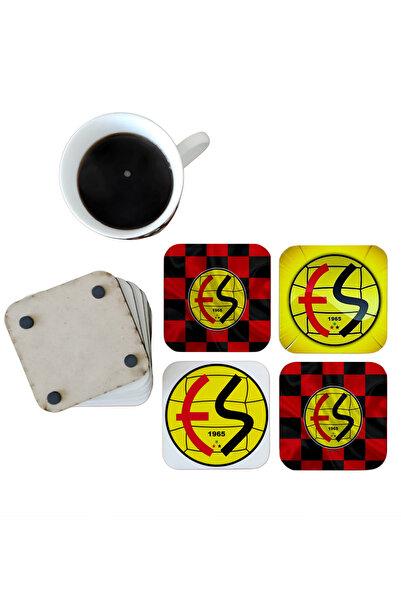 Ghostbastır Eskişehirspor Dekoratif Ahşap Bardak Altlığı Seti 0120