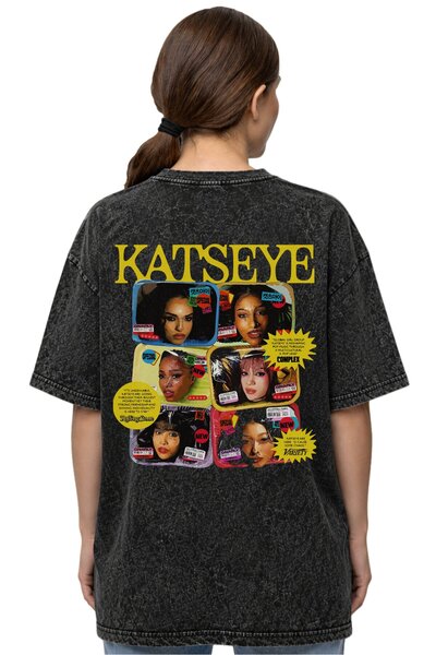 SEVBANO Katseye Kpop Music Group Back Printed Unisex Oversize Vintage Washed ...