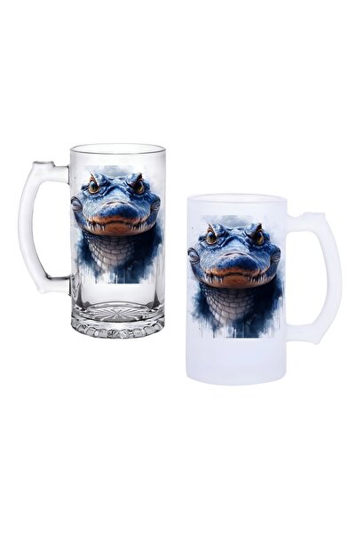 Ghostbastır Crocodile Handle Beer Glass with Frosted or Transparent Options 0231