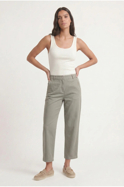 Masha Kate Düz Kesim Crop Denim Pantolon