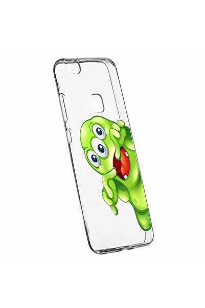 bestcase Husa Silicon, Transparent, Slim, Green Monster, Huawei P10 LITE