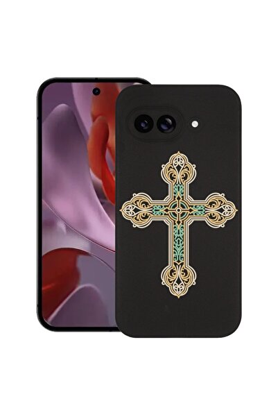 bestcase Калъф за Google Pixel 9a, Cross, Тънък силиконов 0.8ММ, Удароустойчи...