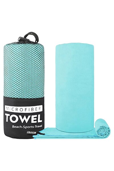 Choice30 80x130cm Light Blue Soft Solid Color Microfiber Towels Quick-Drying ...