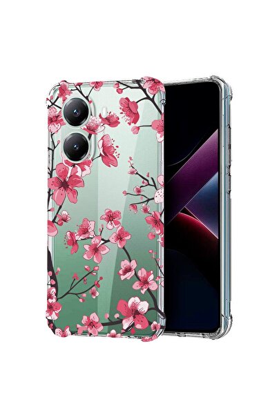 bestcase ¬Æ Anti Shock Case Compatible with Poco X7 Pro 5G, Floral - Cherry B...