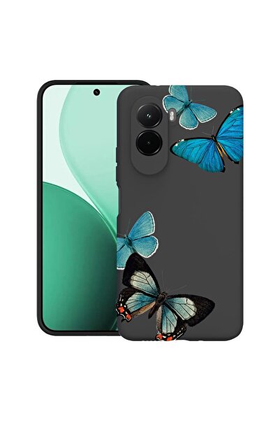 bestcase Υπέρλεπτη Θήκη TPU Συμβατή με Poco M7, με Όμορφο Σχέδιο Μπλε Πεταλού...