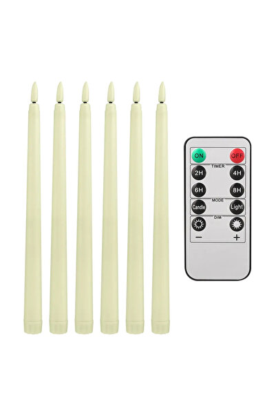 Choice4 6PCS Ivory Flameless Taper Candles with Remote Battery Operated Flick...