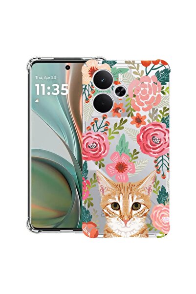 bestcase Husă Antișoc Compatibilă cu Poco M7 Pro 5G, cu Design Pisică și Flor...