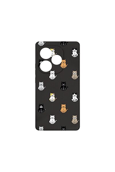 bestcase Husă Premium din Silicon, Compatibilă cu Realme GT 6, Model cu pisic...