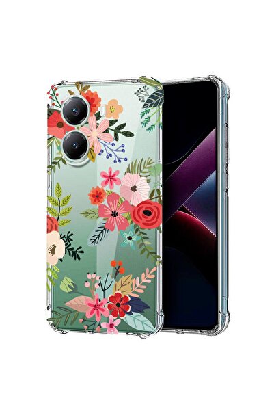 bestcase ¬Æ Husa compatibila Poco X7 Pro 5G, Anti Shock 1.5MM, Flowers, Prote...