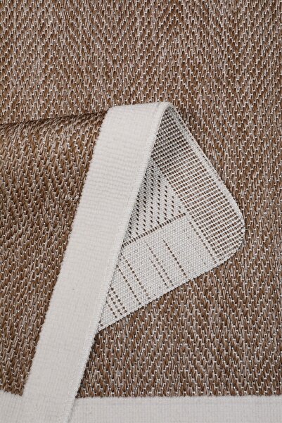 Myevilla Sisal Vektör Kaymaz Tabanlı Kolay Silinebilir 2li Kahve Banyo Paspas Seti 60x100-50x60