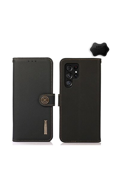 KHAZNEH Custer Δερμάτινη Θήκη Πορτοφόλι Black (Samsung Galaxy S25 Ultra 5G)