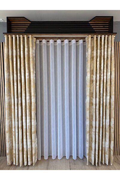 ArasyaHome Draperie Elegantă Bella cu Textură Auriu-Bej