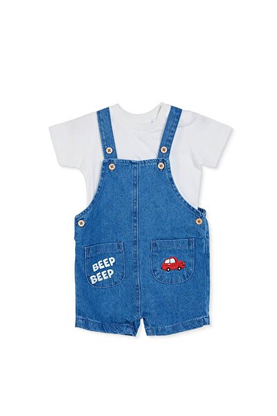 ebebek Hello Baby HelloBaby Erkek Bebek Şort Salopet-Tshirt Araba Baskılı Düğ...