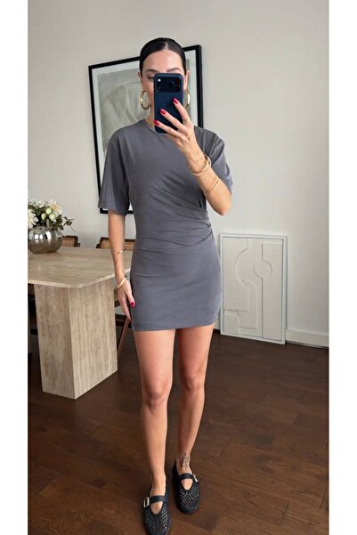 sinemkivanc co Sandy Modal Fabric Draped Mini Dress