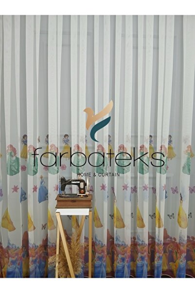 farbateks Children's Room Colorful Princess Colorful Girl's Room Tulle Curtai...