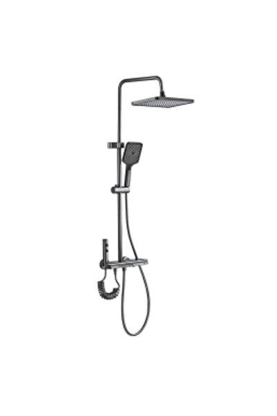 elves Coloana Dus Gri 9010 – Baterie Alama, Afisaj Temperatura, Para Fixa + M...