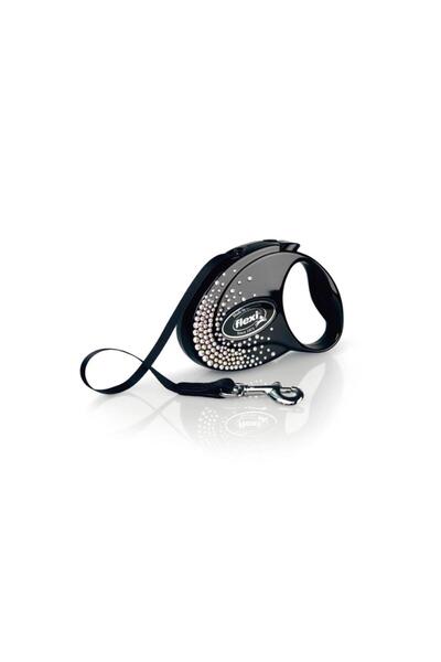 Flexi Glam Splash Crystal Siyah Otomatik Şerit Tasma 3MT