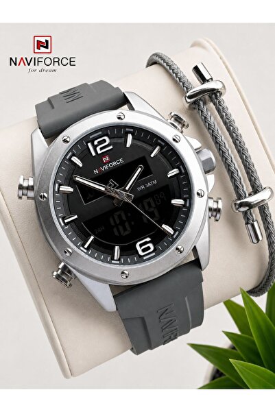 Naviforce Silokon Cord Digital & Analog Mechanism Wristwatch Gifted 3 Atm Men...