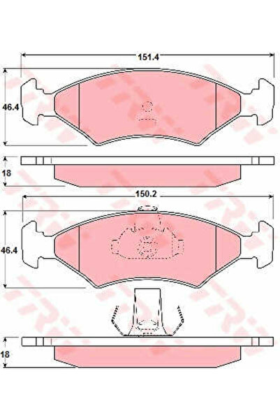 TRW Set brake pads, disc brake GDB1222