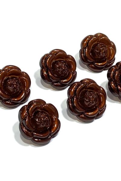 karantuhafiye Italian Jacket Button / Rose Model / Set of 6 / Brown / 2.2 cm ...