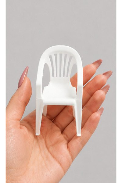 CharmFancy 2'Li 1:12 Ölçek Plastik Sandalye Minyatür Maket Bebek Evi Diorama ...