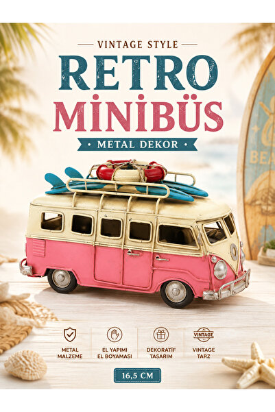 KOLAYEV Vintage Metal Retro Minibüs Vosvos Modeli Eskitme Dekoratif Araba 16,...
